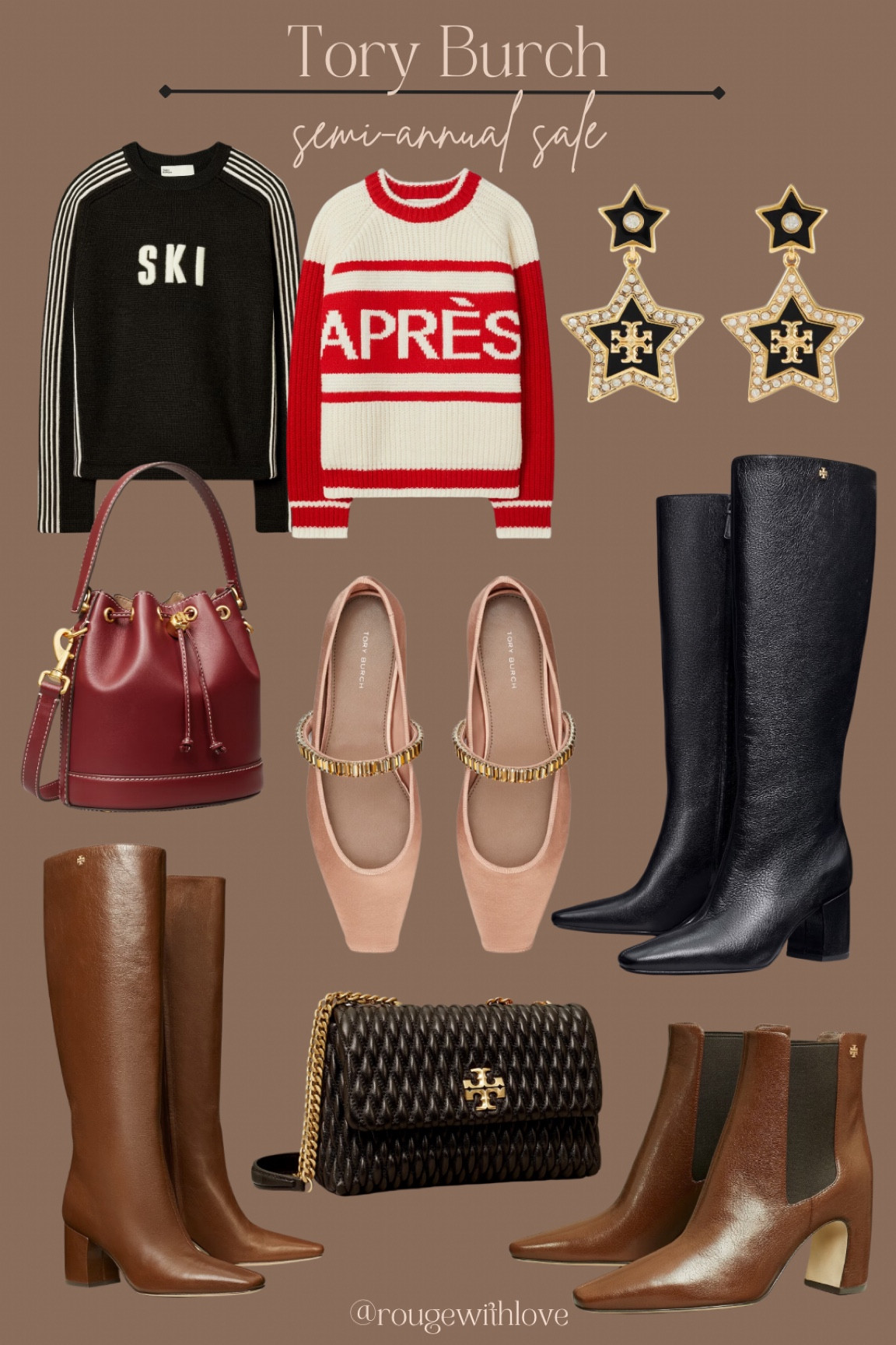Tory Burch semi annual sale coming December 26th!! Tory Burch 
Boots
Booties
Handbag
Leather bag
Leather boots
Earrings 
Sweater
Apres ski
Ski sweater
Après 
Ballet flats
Shoulder bag


#LTKshoecrush #LTKsalealert #LTKGiftGuide