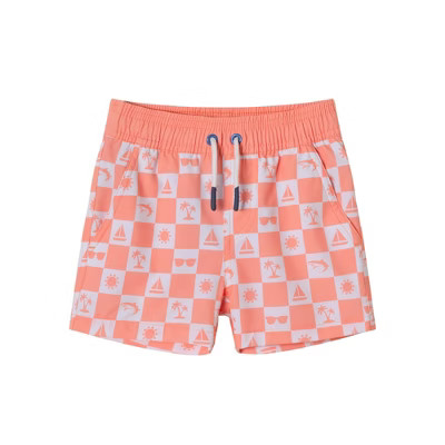 Andy & Evan  Toddler  Orange Checker Icon Print Swim Trunk | Target