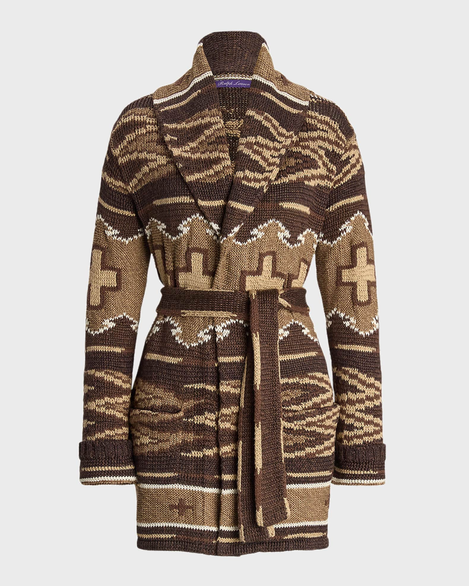 Shawl Knit Self-Tie Cardigan | Neiman Marcus