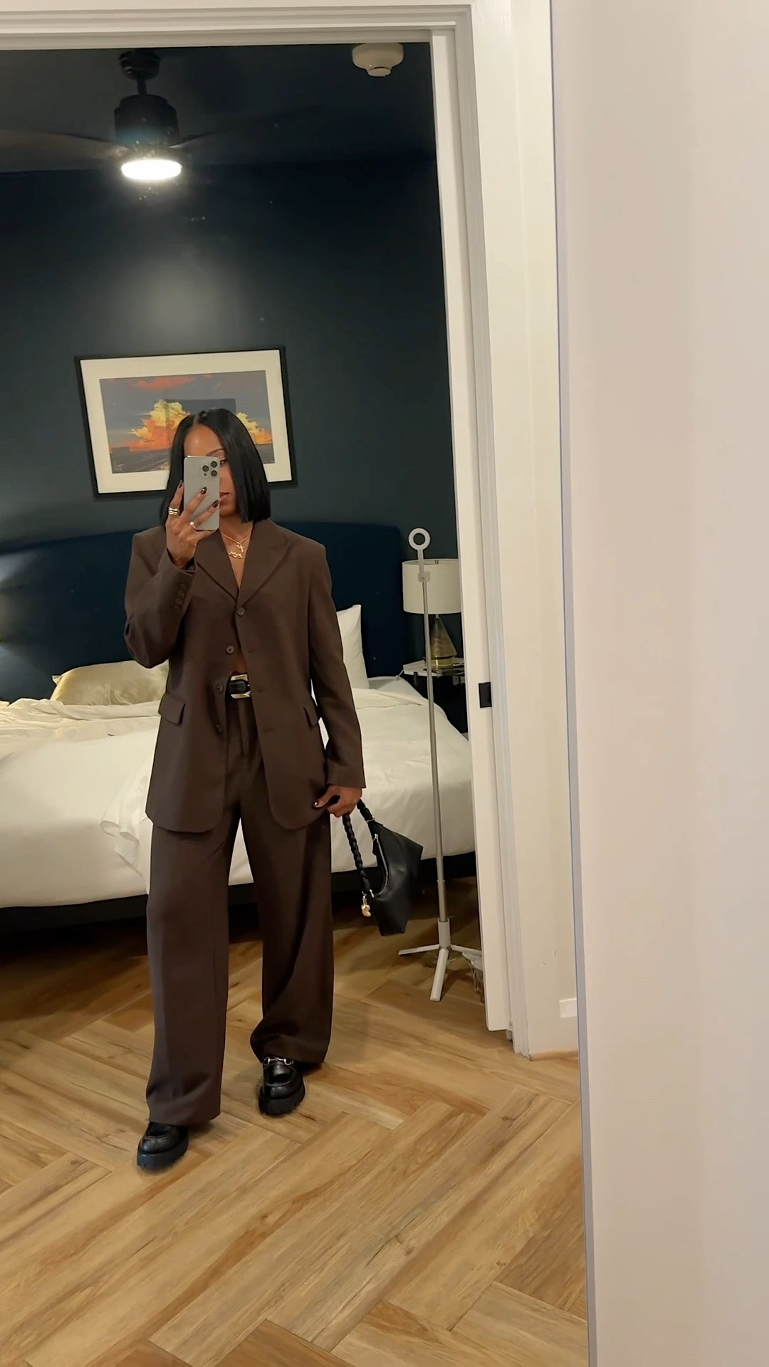 Chocolate brown oversized suit paired with chunky black loafers 🤎 

#LTKWorkwear #LTKCon