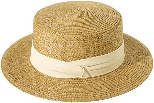 Lanzom Women Men Wide Brim Raffia Straw Boater Hat Fedora Summer Beach Sun Hat Straw Hat for Wome... | Amazon (US)