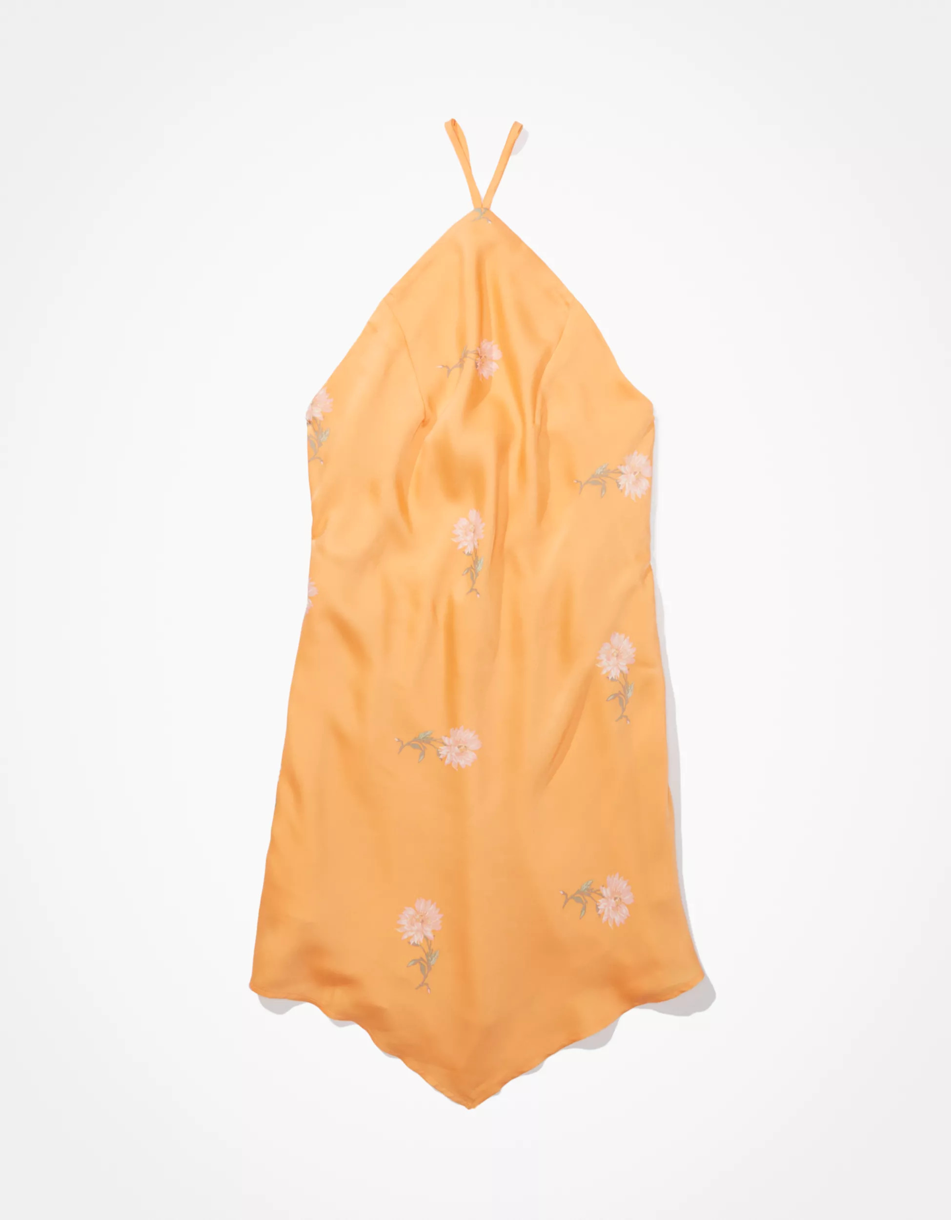 AE Floral Silky Halter Mini Dress | American Eagle Outfitters (US & CA)