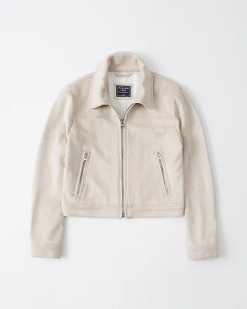 Faux Suede Bomber Jacket | Abercrombie & Fitch US & UK