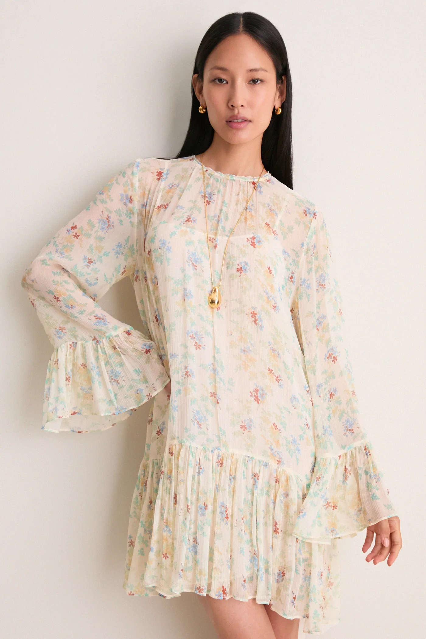 Moon Petal Emmeline Silk Mini Dress | Tuckernuck (US)