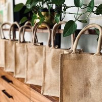 Small Burlap Tote Bag, Reusable Gift Beach Bridesmaid Size 9""x11""x4 | Etsy (US)