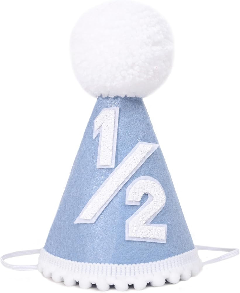 Boys Blue Half Birthday Hat - Boys 1/2 Birthday Party Decorations,1/2 Birthday Cake Smash Party H... | Amazon (US)