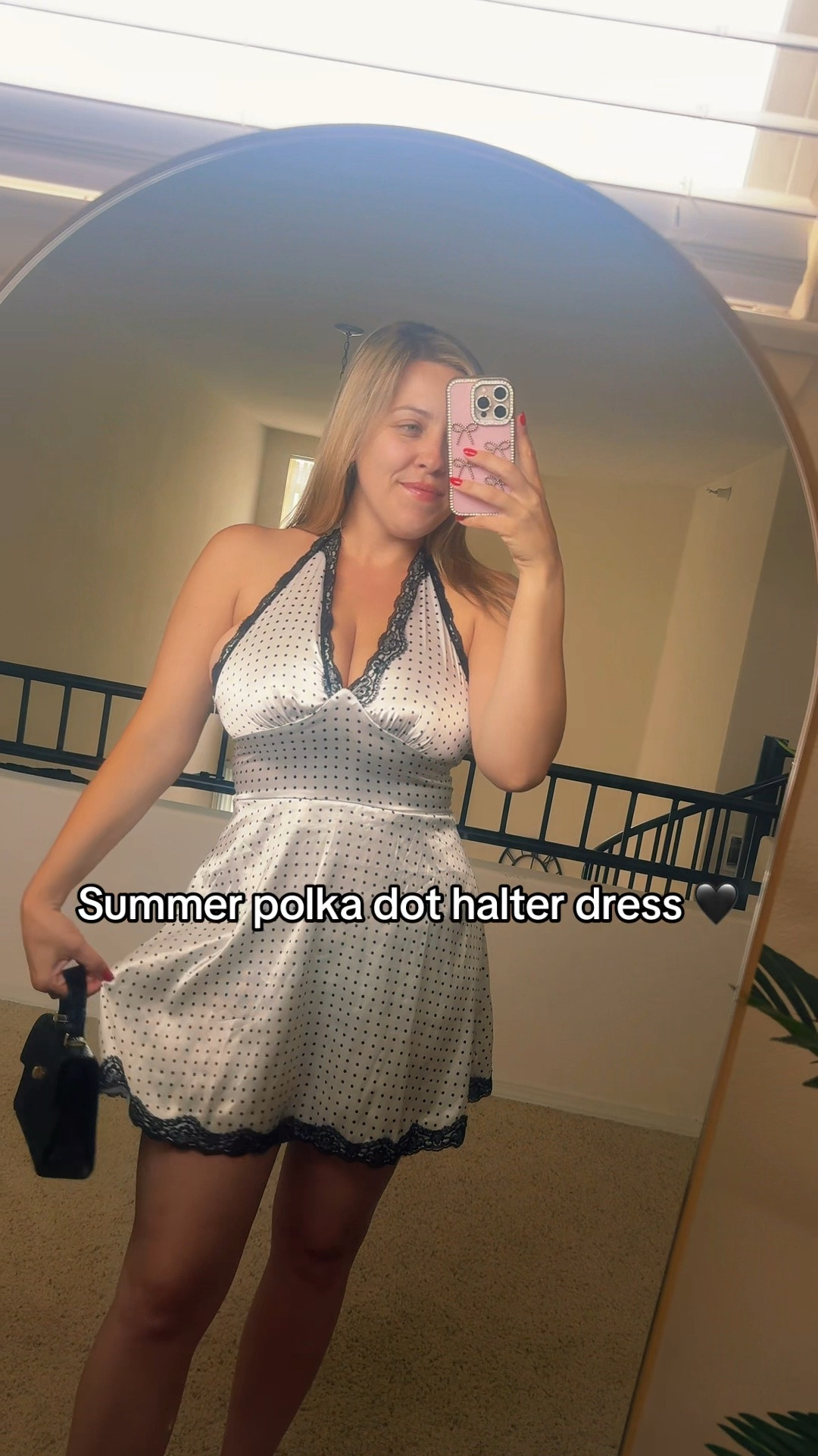 Polka dot satin halter dress
Satin mini dress
Summer dress
Summer outfit
Black kitten heels
Going out outfit

#LTKgrwm #LTKootd #LTKMidsize