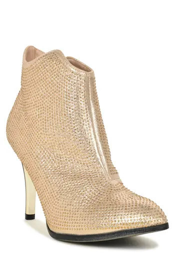 LADY COUTURE Lucky Rhinestone Metallic Stiletto Bootie in Gold at Nordstrom Rack, Size 41 | Nordstrom Rack