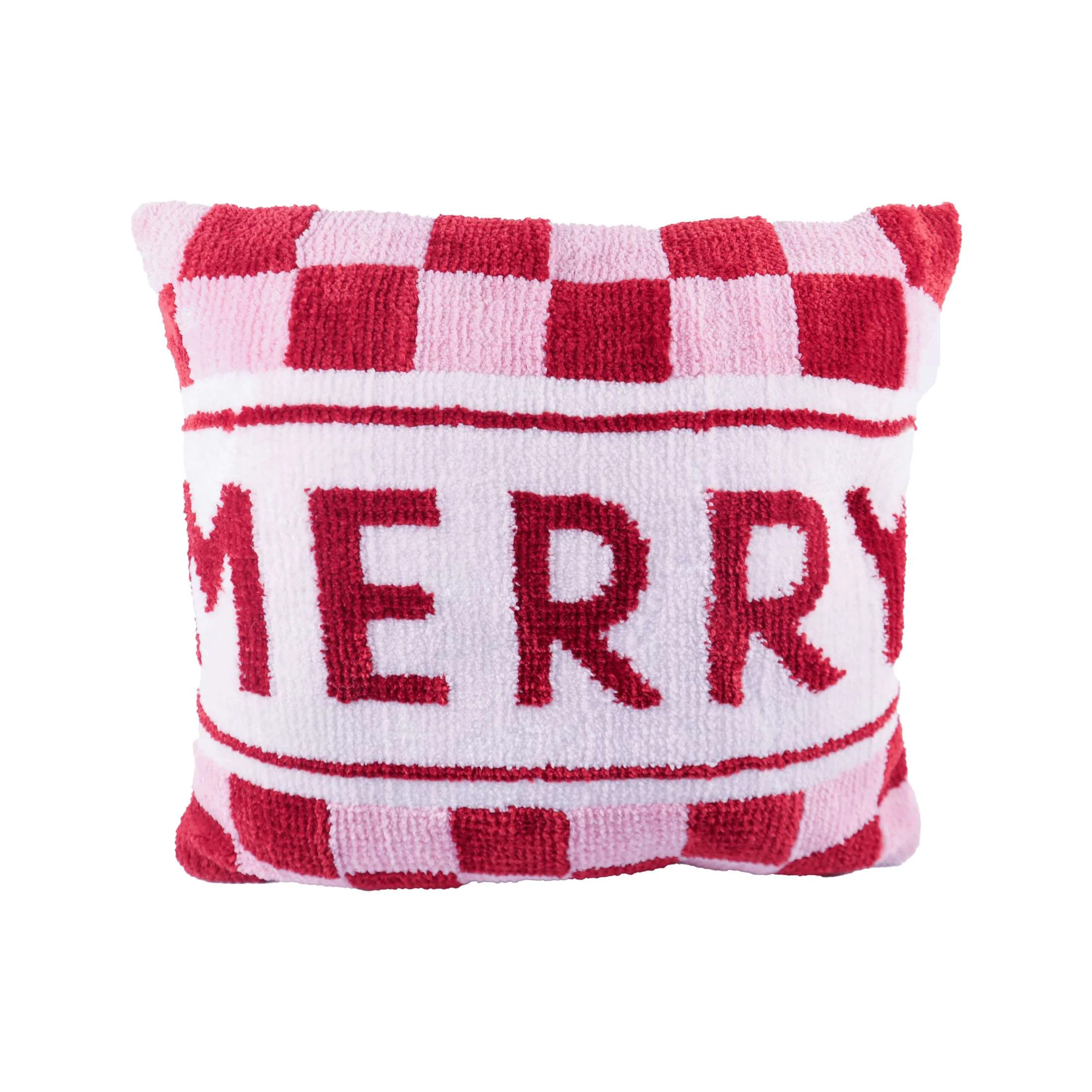 Pile Look Merry Words Christmas Square Pillow,Width is 18inch,Height is 18inch,by Holiday Time | Walmart (US)