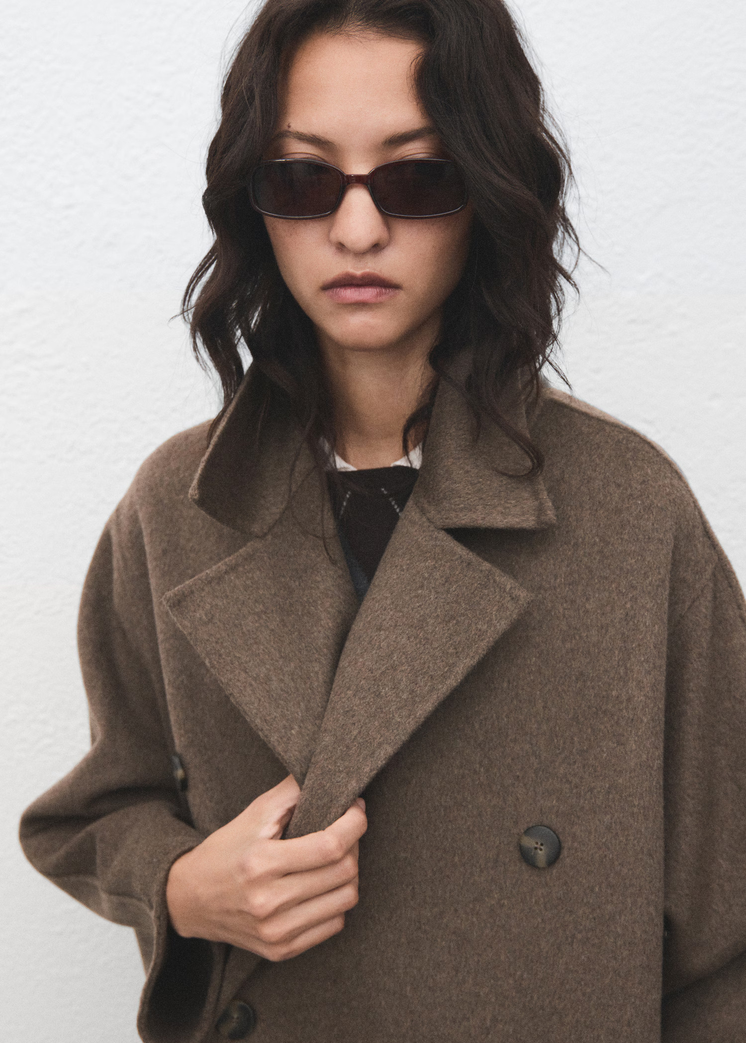 Handmade oversized wool coat - Women | MANGO United Kingdom | MANGO (UK)