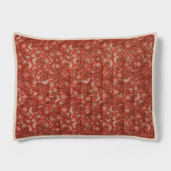 Voile Floral Printed Quilt Sham Bronze - Threshold™ | Target