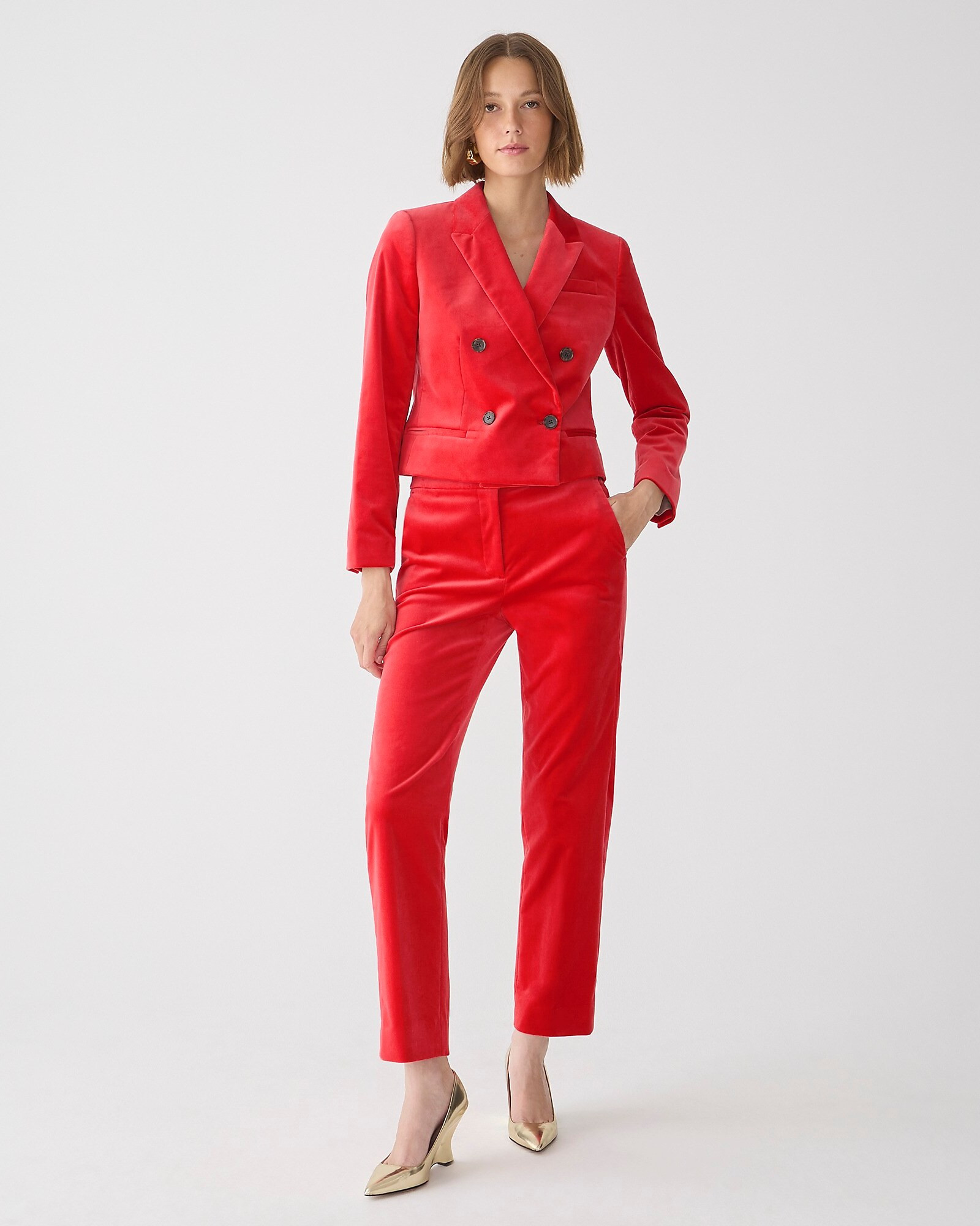 Kate straight-leg pant in stretch velvet | J. Crew US