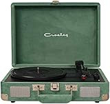 Crosley CR8005U-QJ1 Cruiser Deluxe Vintage 3-Speed Bluetooth Suitcase Turntable, Quiet Jungle | Amazon (US)