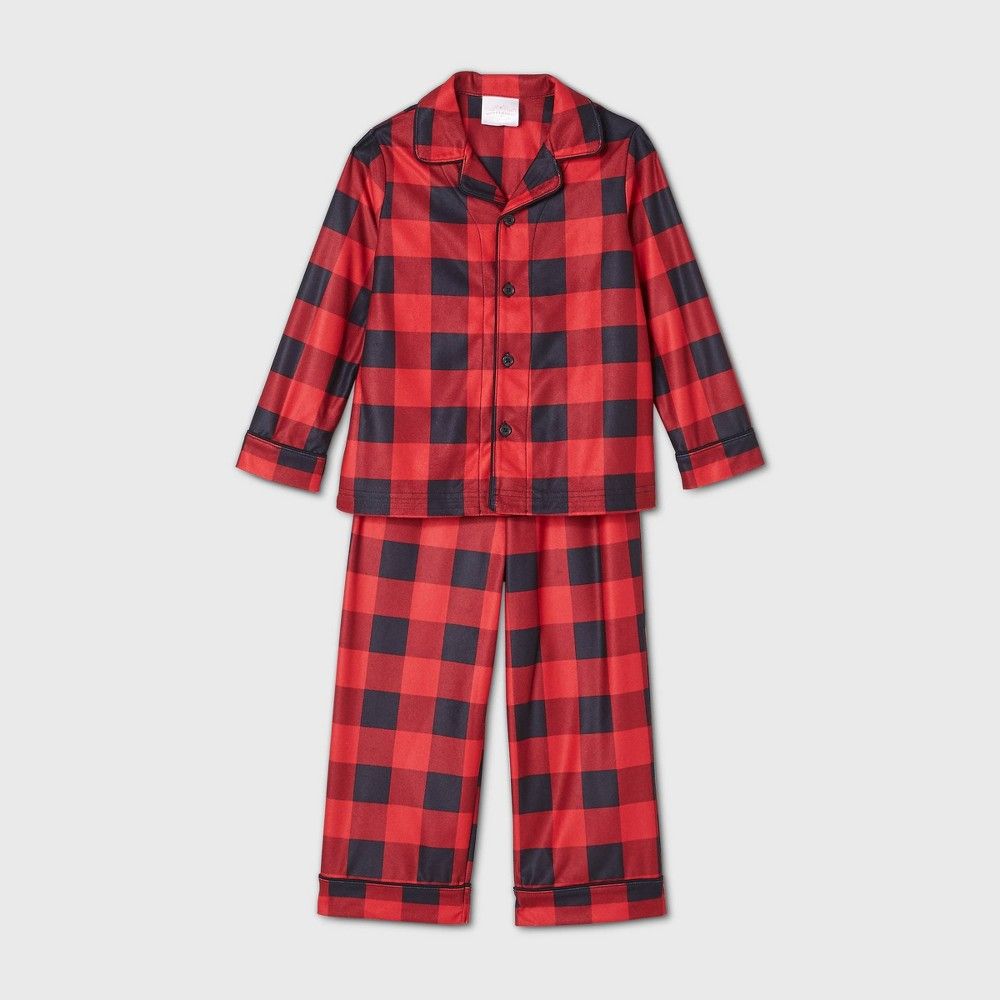 Toddler Holiday Buffalo Check Flannel Matching Family Pajama Set - Wondershop Red 18M | Target