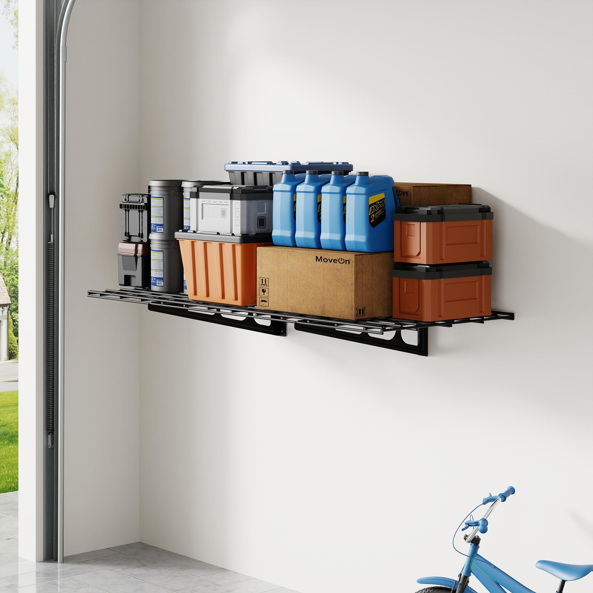 FLEXIMOUNTS 2x4ft Garage Shelving Wall-Mounted, 1-Pack Heavy-Duty Wall Shelving, Holds Up to 200 ... | Amazon (US)