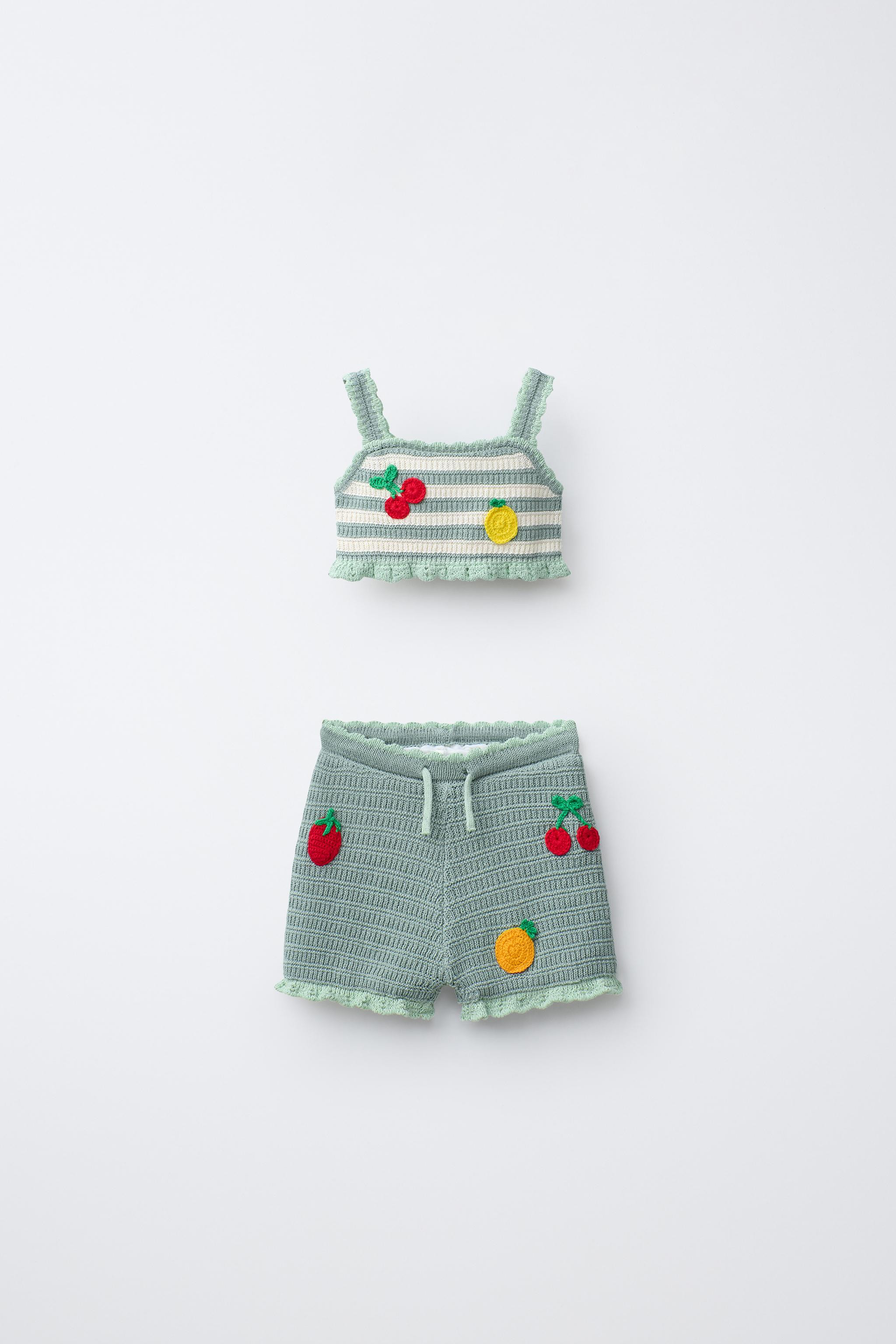 1-6 YEARS/ FRUIT CROCHET KNIT TOP AND SHORTS SET | Zara US