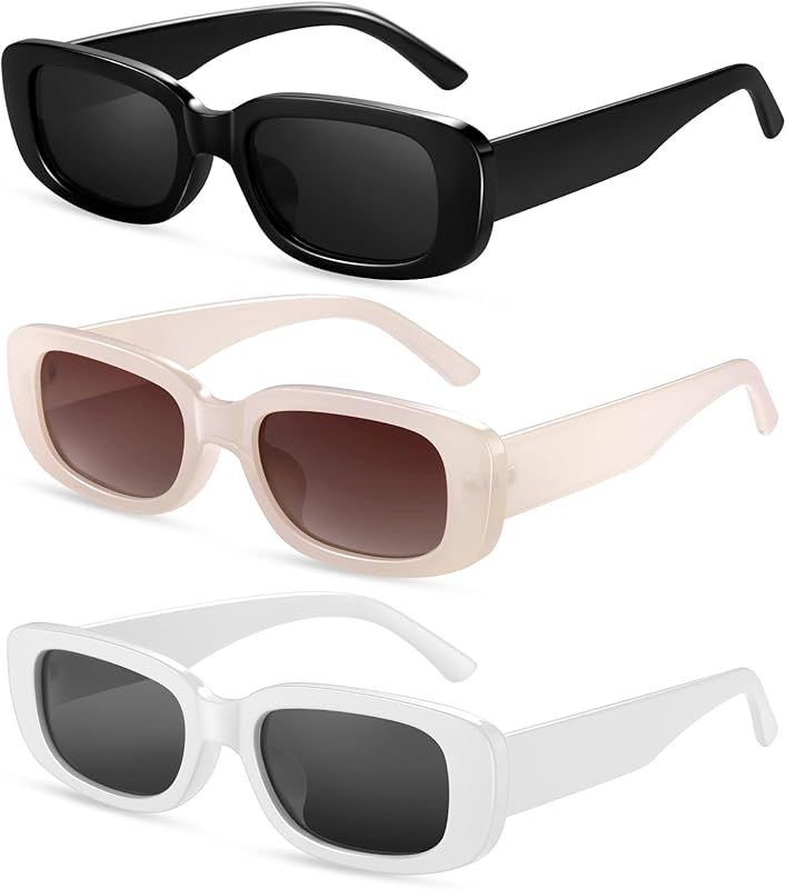 Ougenni Sunglasses Womens Rectangle Trendy Sunglasses Vintage Sunglasses 90s Retro Y2K Fashion Su... | Amazon (US)