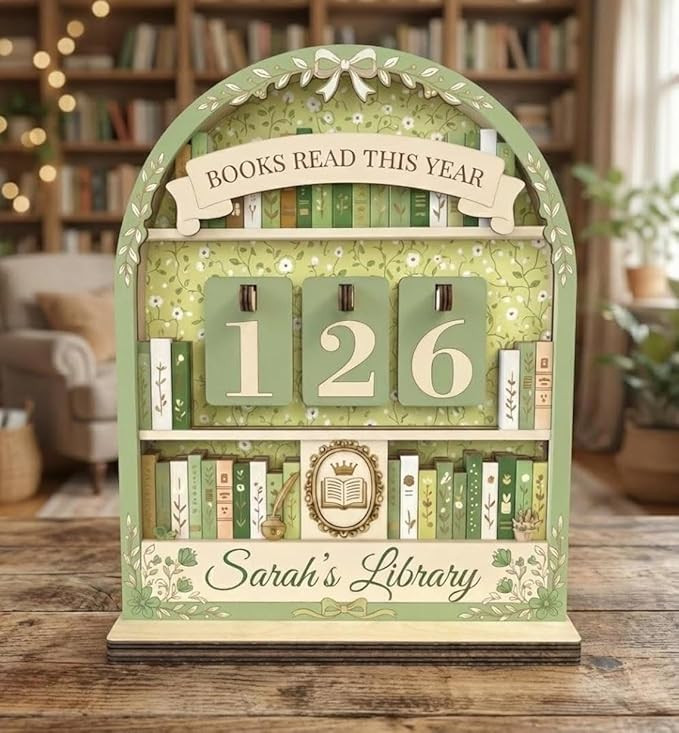 Personalized Wooden Book Tracker Sign, Books Read This Year Counter, Custom Library Reading Track... | Amazon (US)