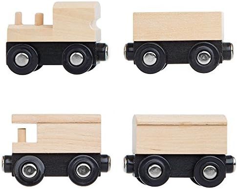 Orbrium Toys Unpainted Wooden Train Cars Compatible with Thomas, Chuggington, Brio, Pack of 4, Gr... | Amazon (US)