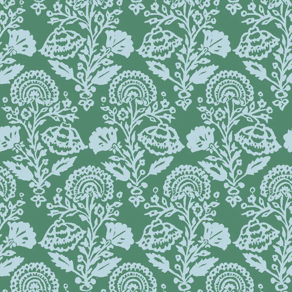 Tempaper Peel and Stick Wallpaper Floral Damask Green | Target