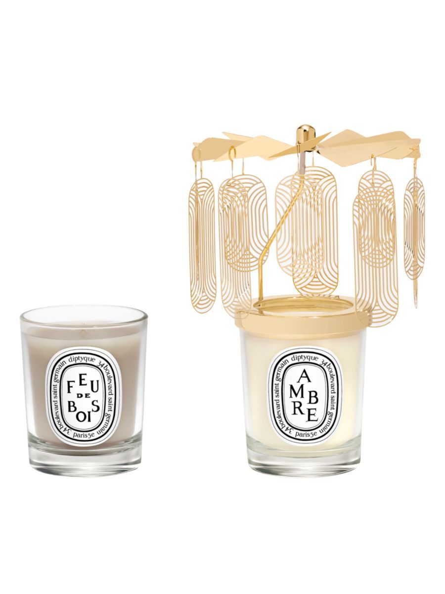 Ambre (Amber) & Feu De Bois (Firewood) Scented Candle Carousel Gift Set | Saks Fifth Avenue