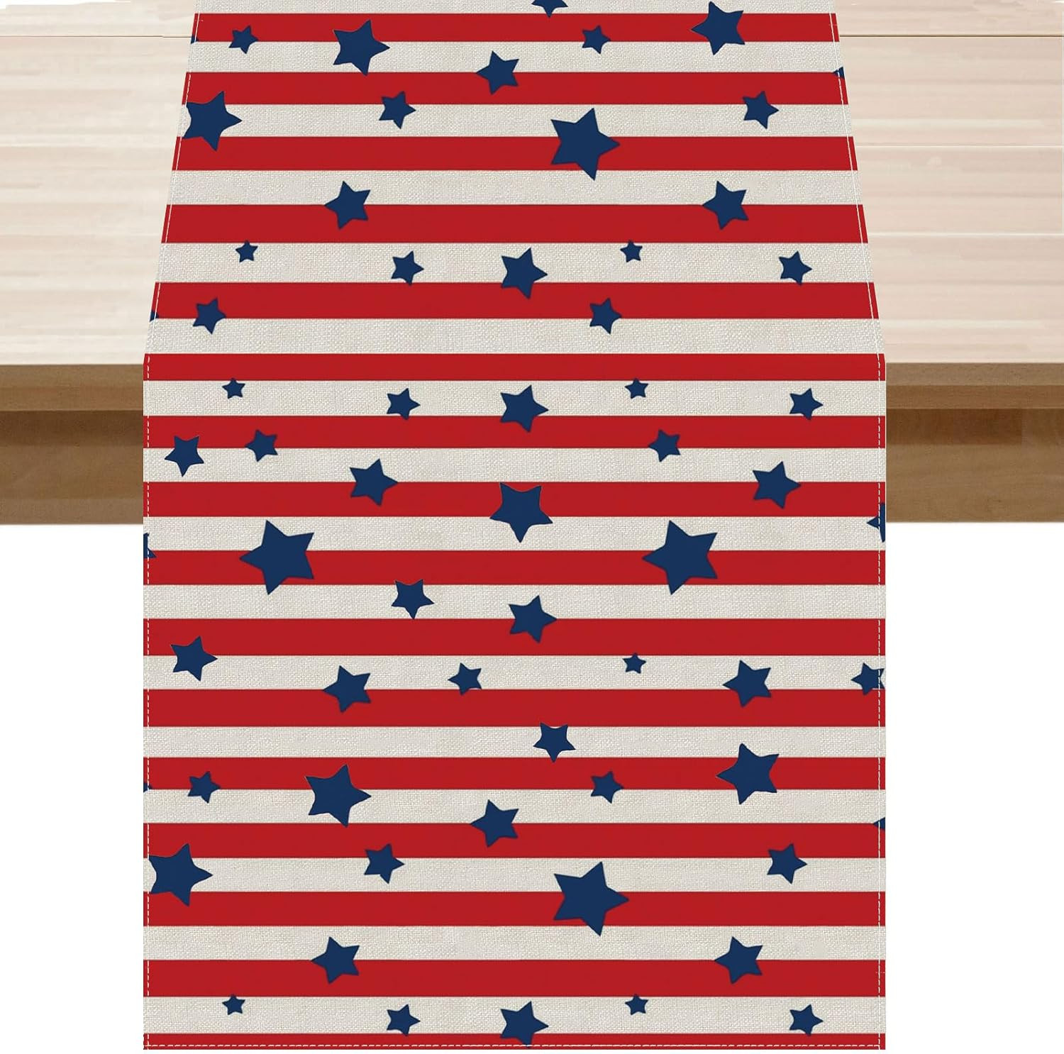 4th of July Table Runner Stars Patriotic America Memorial Day Independence Day Burlap Table Decor... | Amazon (US)