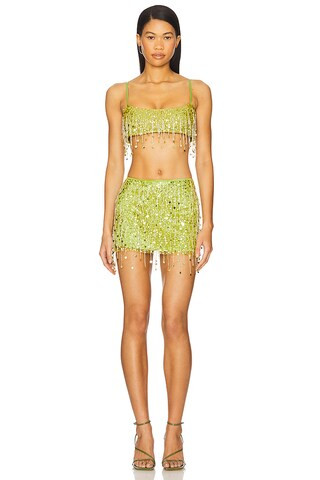 Yasmin Hand Beaded Bralette in Chartreuse | Revolve Clothing (Global)