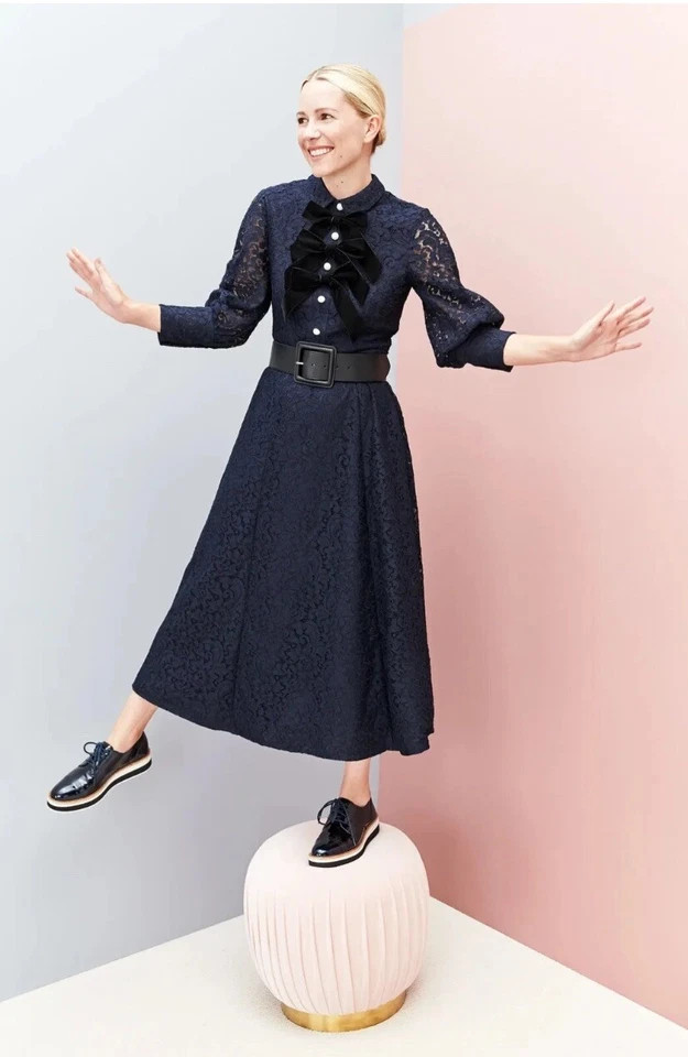 Preowned  Halogen® x Atlantic-Pacific Lace Midi Dress with Bows Size 18  | eBay | eBay US