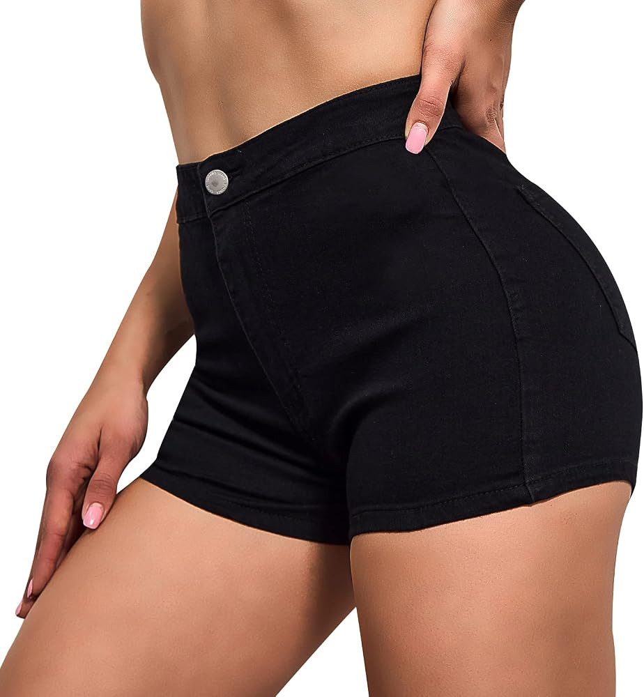 VIPONES Jean Shorts Womens High Waisted Stretchy Sexy Butt-Lifting Hot Denim Shorts | Amazon (US)