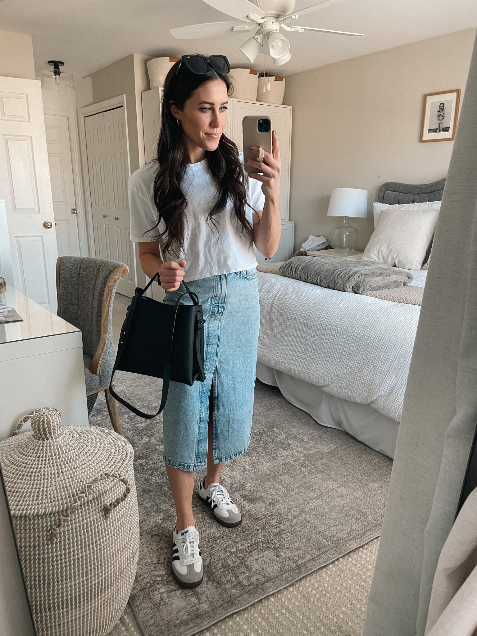 Denim skirt- 2
Tee-Small

#LTKSeasonal #LTKstyletip