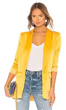 L'Academie The Fleur Blazer in Mustard Yellow from Revolve.com | Revolve Clothing (Global)