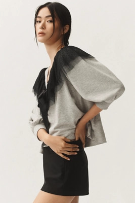 Maeve V-Neck Bow Sweater | Anthropologie (US)