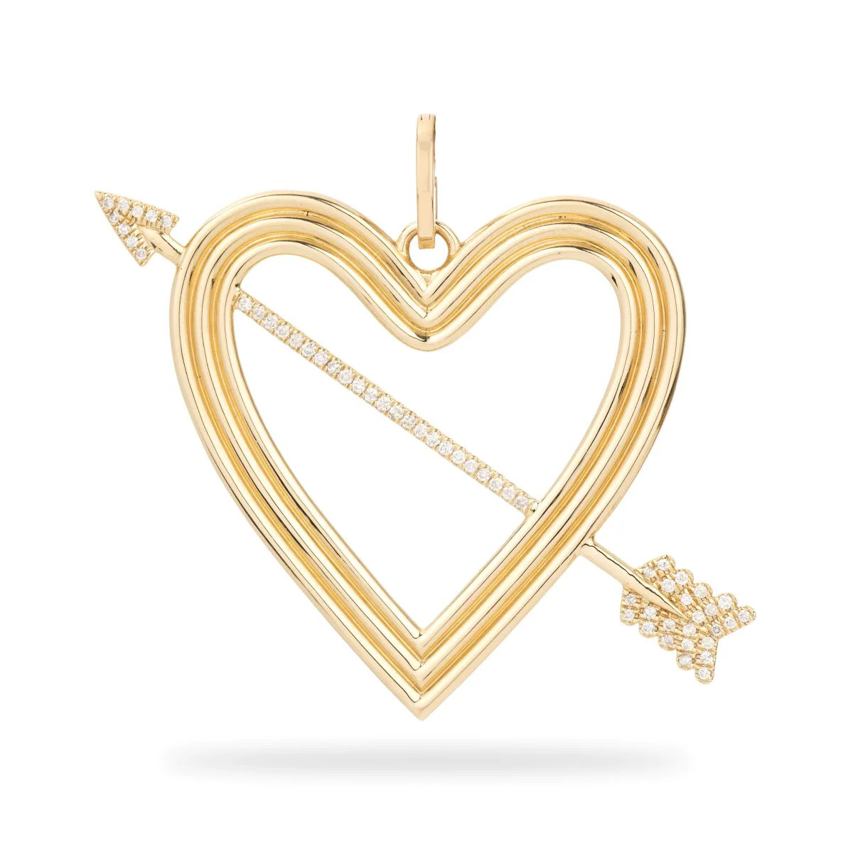 XL Pavé Heart + Arrow Hinged Charm | Adina Reyter
