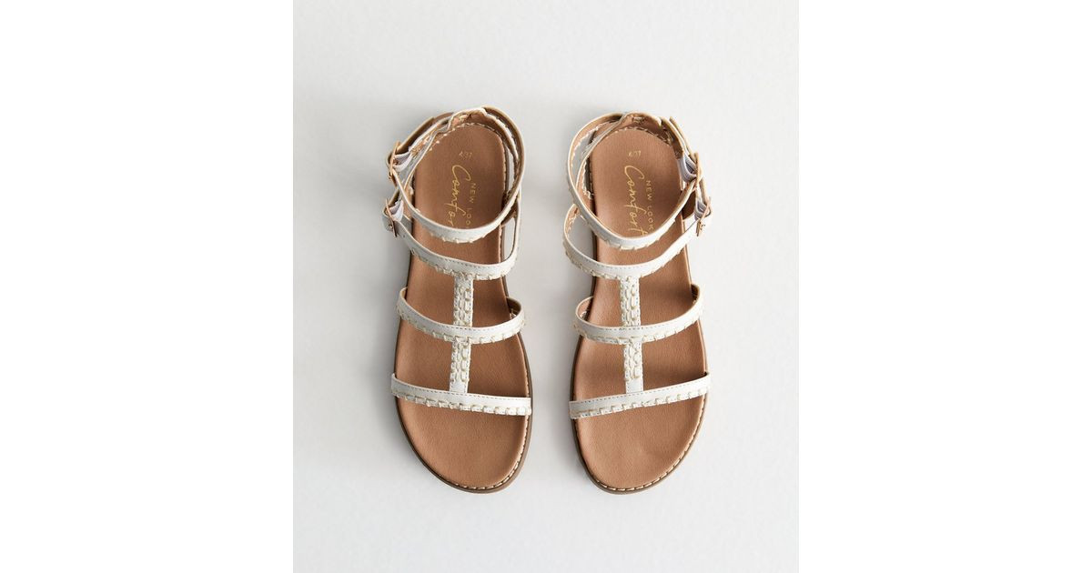 White Whipstitch Strappy Sandals
						
						Add to Saved Items
						Remove from Saved Items | New Look (UK)
