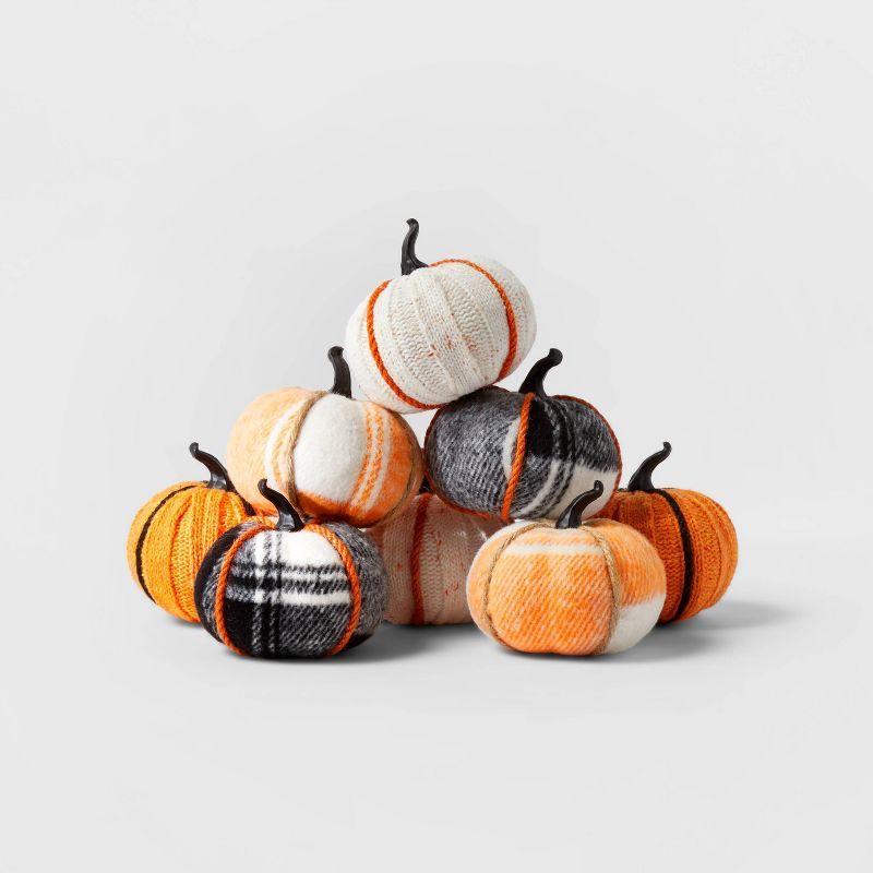 8ct Mixed Colors Knit Pumpkin Harvest Decorative Figurines - Hyde &#38; EEK! Boutique&#8482; | Target