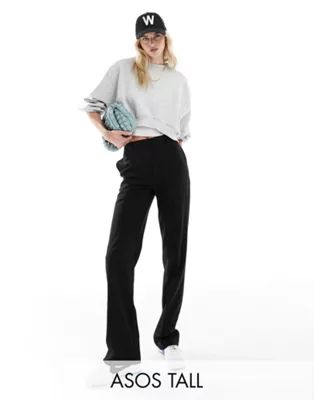ASOS DESIGN Tall slim straight trouser in black | ASOS (Global)