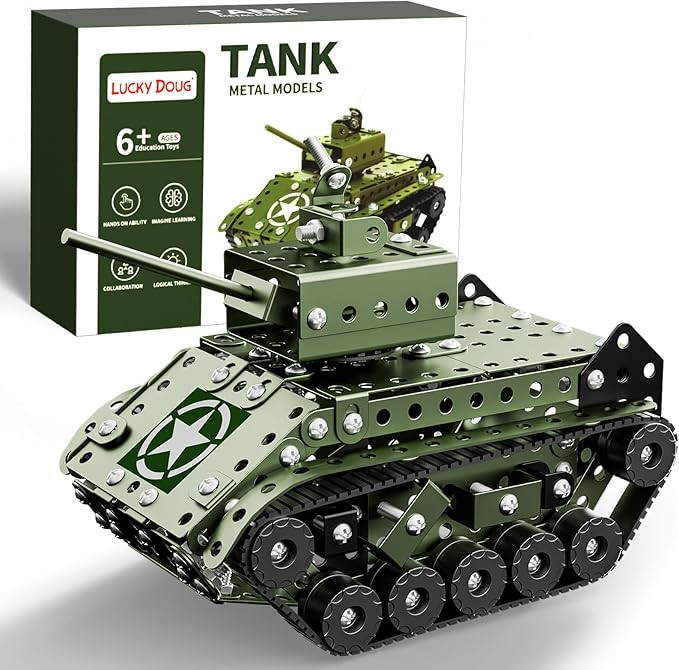Lucky Doug STEM Building Projects Model Army Tank Set - 284 Pieces STEM Project Building Toys for... | Amazon (US)