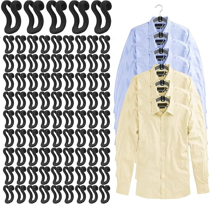 Clothes Hanger Connector Hooks, 60 Pcs Heavy Duty Velvet Clothes Hangers with Cascading Hook, Spa... | Amazon (US)