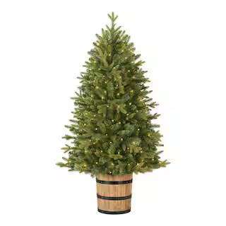 Home Decorators Collection 4 ft. Willow Creek Spruce Potted LED Pre-Lit Artificial Christmas Tree... | The Home Depot