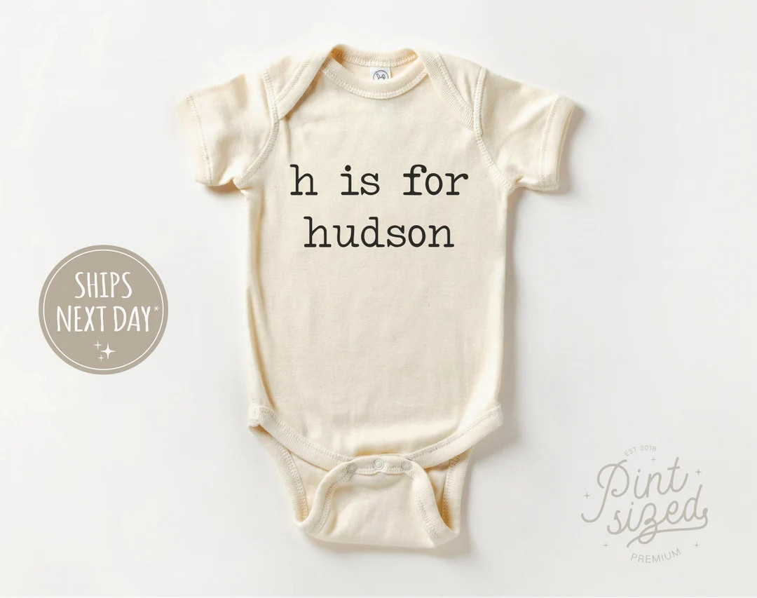 Personalized Letter is for Name Onesie®  Vintage Bodysuit  - Etsy | Etsy (US)