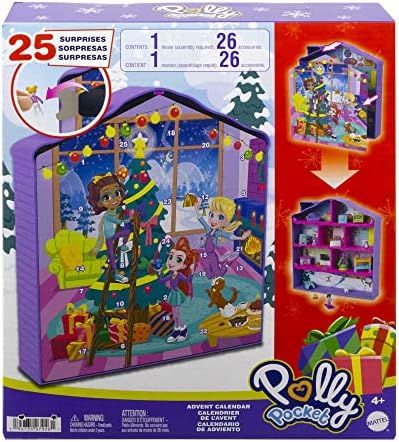Polly Pocket Advent Calendar, Winter House Design, 4 Floors with 8 Rooms, 25 Surprises to Discove... | Amazon (US)