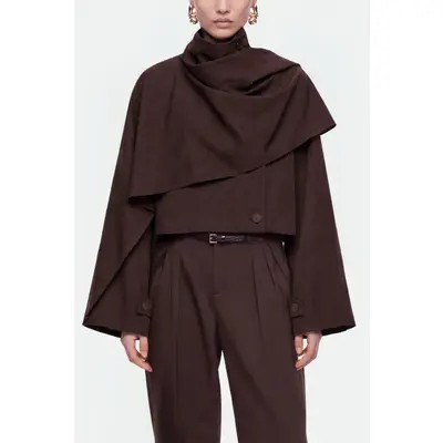 Nocturne Stand Collar Trench Coat in Brown at Nordstrom, Size Large/x-Large | Nordstrom