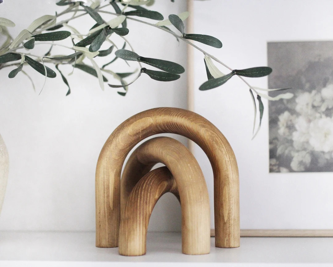 Wood Arch Set of Three Shelf Decor  Decorative Sculpture  - Etsy | Etsy (US)