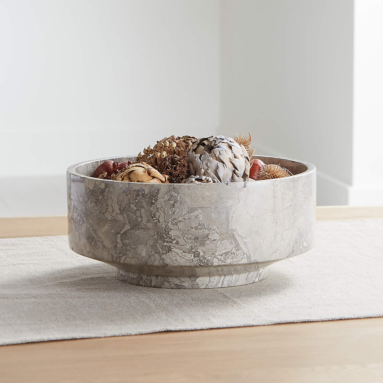 Flint Grey Marble Bowl 9.5" + Reviews | Crate & Barrel | Crate & Barrel