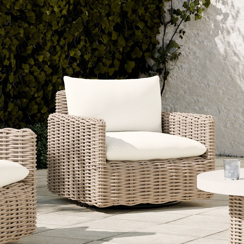 Westport Wicker Outdoor Slim Profile Swivel Chair | West Elm (US)