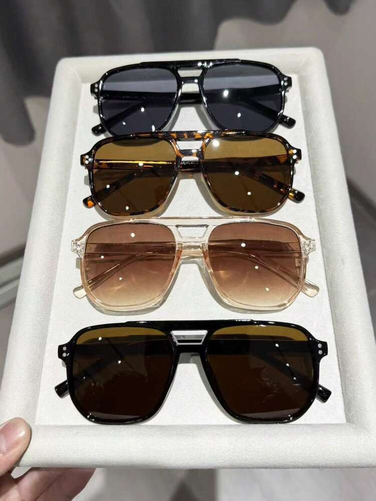 5 Pairs Women's Square All-Season Futuristic Style Fashion Eyeglasses, Suitable For Outdoor Leisure Activities, Dates, Parties With Friends, Beach Accessories | SHEIN