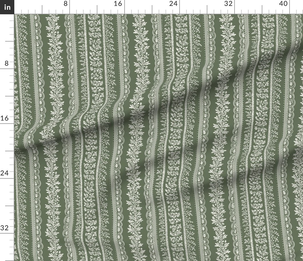 Parish Stripe DE Midnight Garden Fabric | Spoonflower | Spoonflower