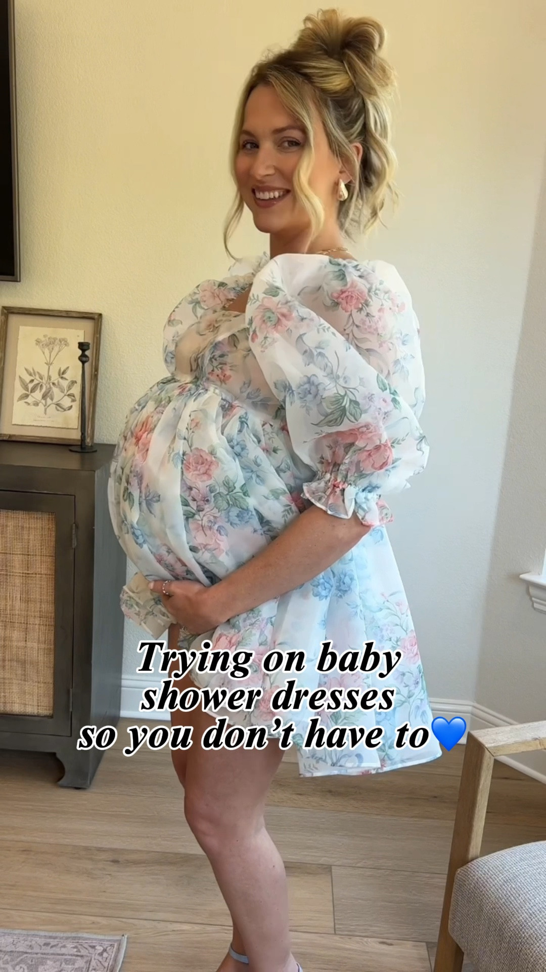Baby shower dress inspo💙🤍

Boy baby shower dress
Bump friendly dress
Wedding guest dress baby bump 
