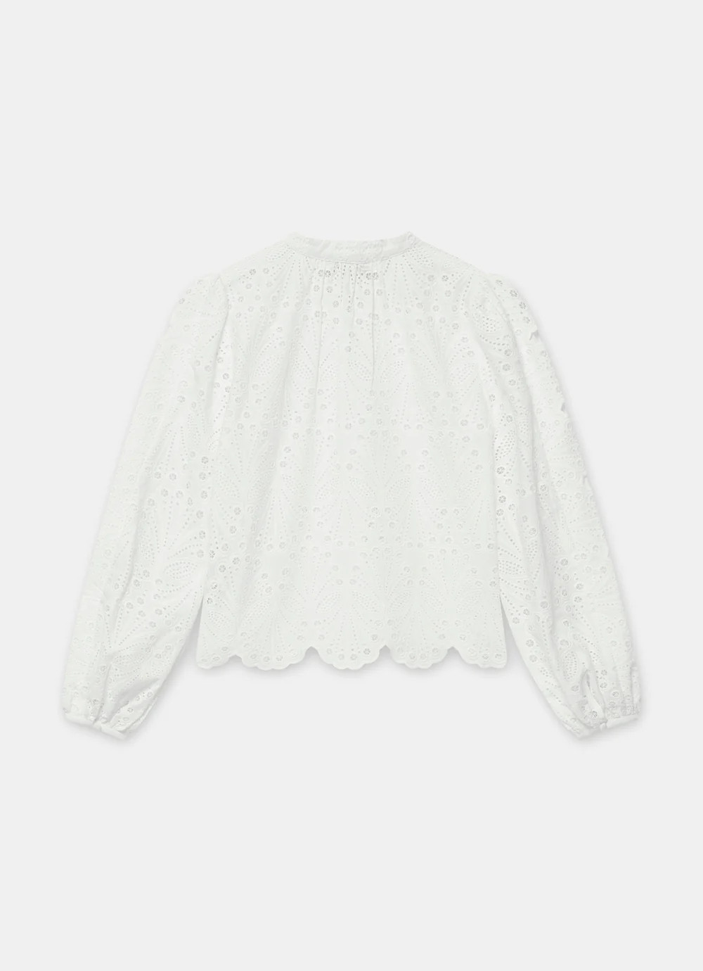 Pink Cotton Broderie Detail Blouse | Mint Velvet