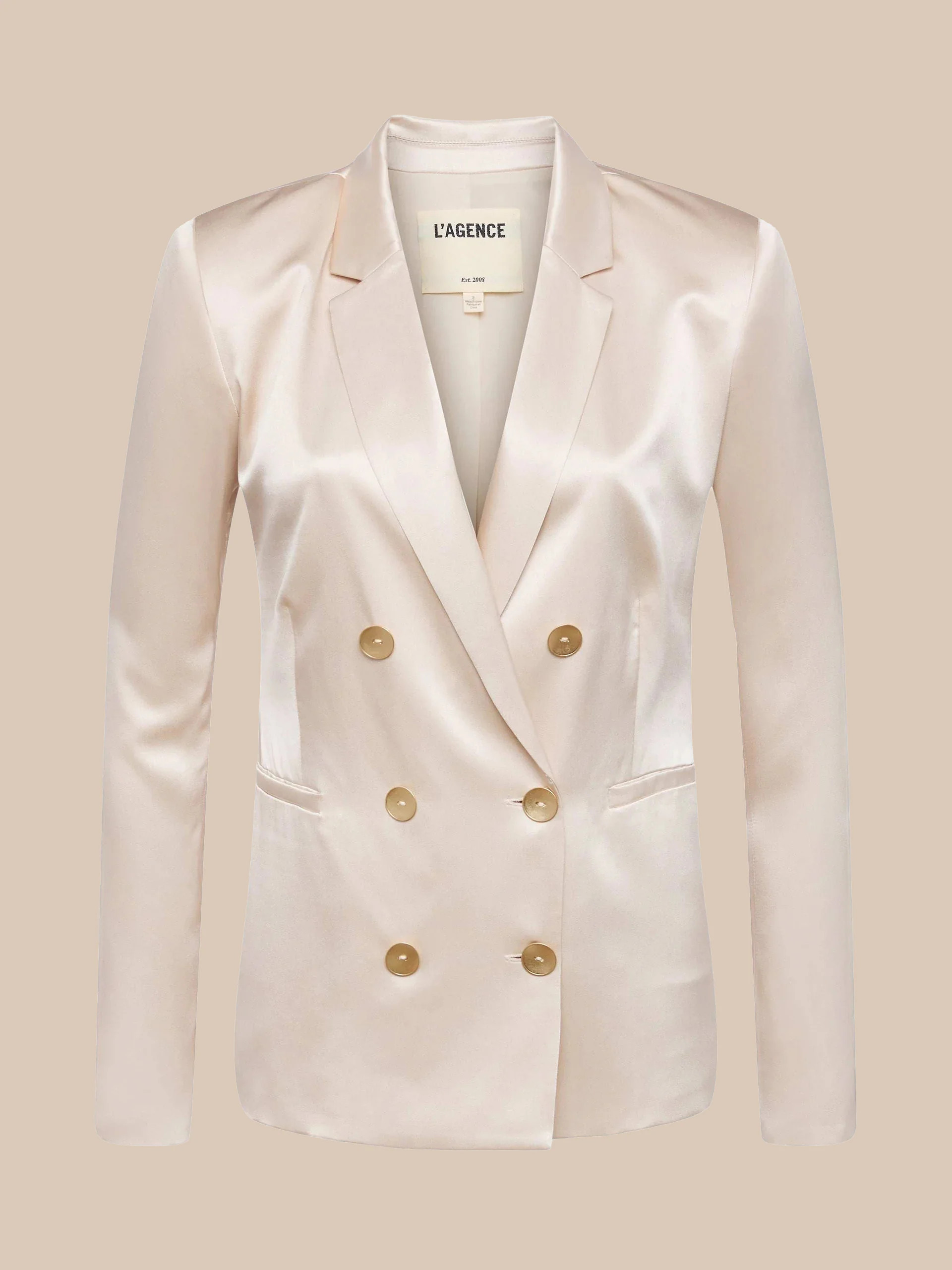 L'AGENCE Colin Silk Blazer In Champagne | L'Agence